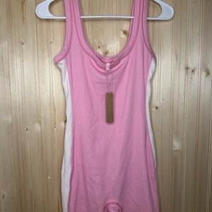Skims cotton rib onsie bubblegum pink